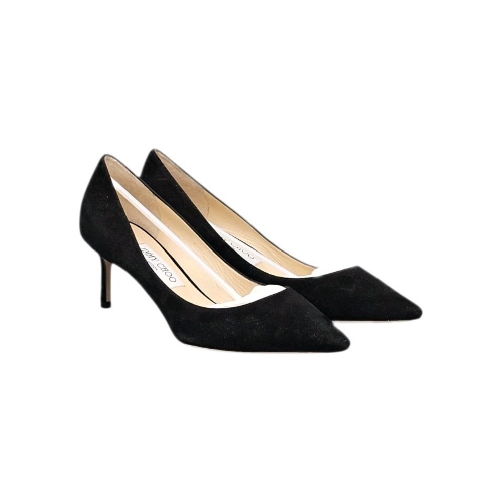 Jimmy Choo London Womens 38.5/ 8.5 US NWOB Black Velvet Pointed Toe Pumps Heels